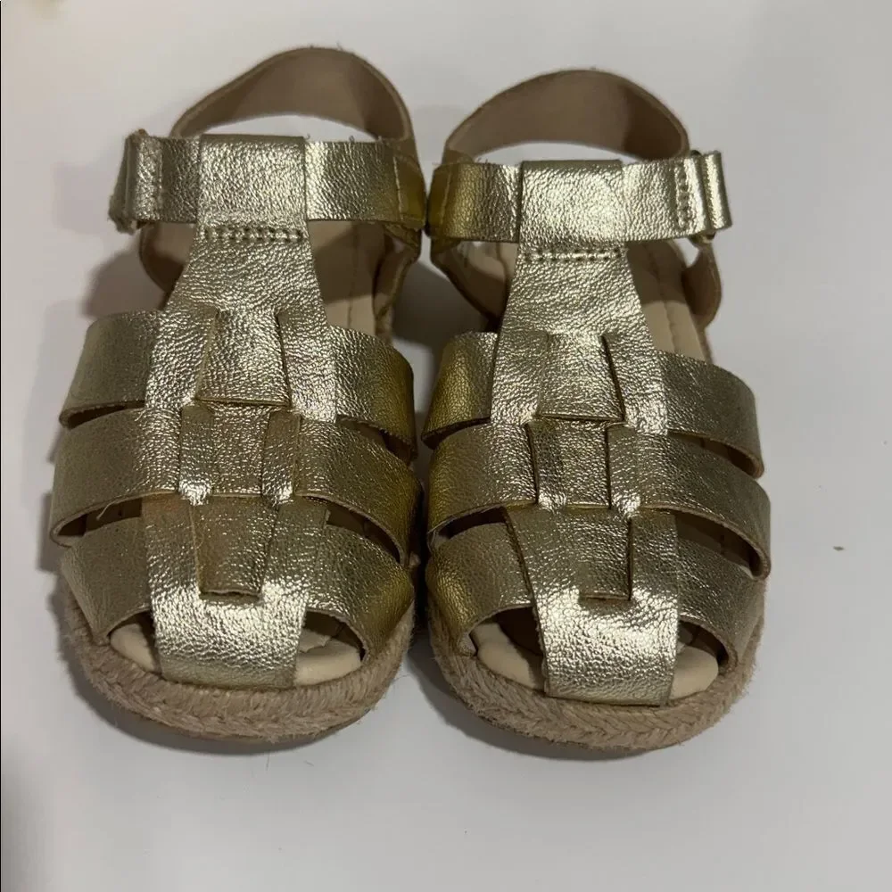 Zara Terez Metallic Gold Kids Sandals EUC